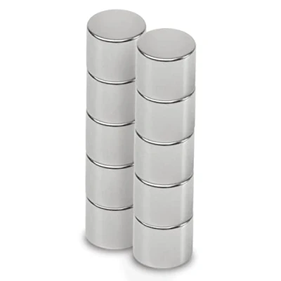 Image of MAUL Neodymium Disc Magnet High Adhesive for Versatile Use Round with Elegant and Modern Design Diameter 12 x 10 mm Pack of 4 Light Silver