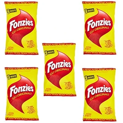 Image of 45x Fonzies Corn Snacks Crisps Potato Chips Cheese Flavour 211g (5x 9 Portions [23g])