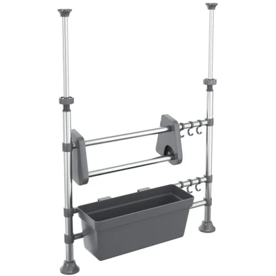Image of vidaXL Adjustable Kitchen Organiser Aluminium
