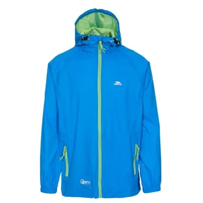 Image of Trespass Qikpac Jacket, Cobalt, XL, Compact Packaway Waterproof Jacket Adult Unisex, X Large, Blue