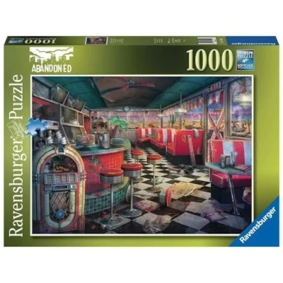 Image of Ravensburger Abandoned Places: Decaying Diner 1000 Piece Jigsaw Puzzle for Adults 17509 Every is Unique, Softclick Technology Means Pieces Fit Together Perfectly
