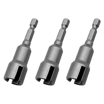 Image of 3 Packs Wing Nut Driver 1/4 inch Hex Shank Steel Drills Bits Slot Wingnut Drill Bit Socket Tool for Panel Nuts
