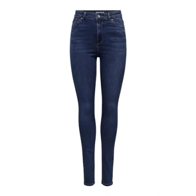 Image of ONLY Women&#039;s Onlluna Hw Skinny DNM Guabox Jeans, Dark Medium Blue Denim, 29W x 30L