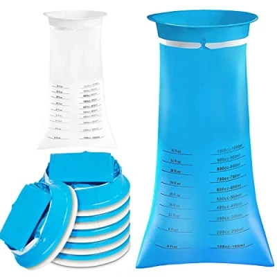 Image of 24 Pack Vomit Bags Disposable Barf Bag, 1000ml Sick High Density Emesis with Snap for Car Travel Motion Sickness, Morning Sickness,Kids (Blue,White)