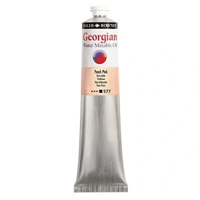 Image of Daler Rowney Georgian Water Mixable Oil Paint, Aluminium Tube, 6.76oz 200 ml, Peach Pink