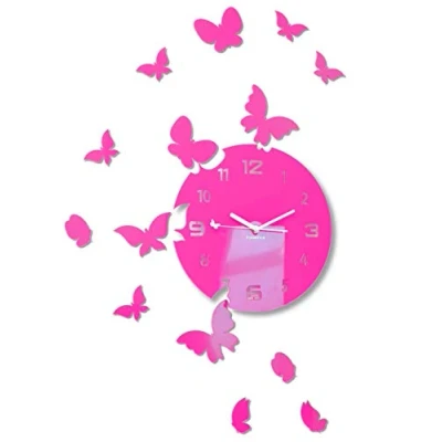 Image of FLEXISTYLE Wall Clock, Acrylic, Pink, 30 cm