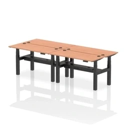 Image of Air B2B 1400x600mm Height Adjustable 4P Bench Desk CP Beech/Black