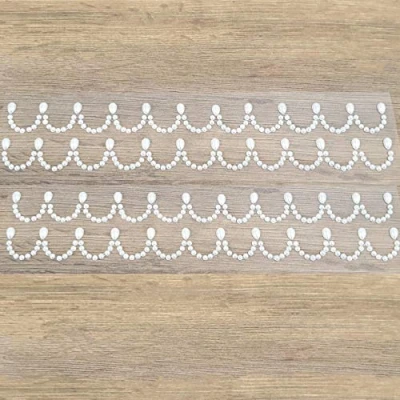 Image of Diamante &amp; Pearl Sticker Strips Assorted Designs Self Adhesive Border Trim Stickers (18cm Trim, 4)
