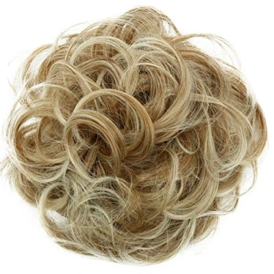 Image of CAISHA Large Hairpiece Scrunchy Instant Updo Curly Messy Bun Blond Mix G7E