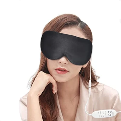 Image of Silk Heated Eye Mask for Dry Eyes and Blepharitis Treatment, PJYU Warm Compress Tired Eyes, Sore MGD Styes Relieve