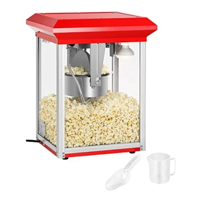 Image of Royal Catering RCPR 1325 Popcorn Maker Professional Machine (1325 W, 8 oz, approx. 3 kg/h, Teflon Coated Kettle) Red