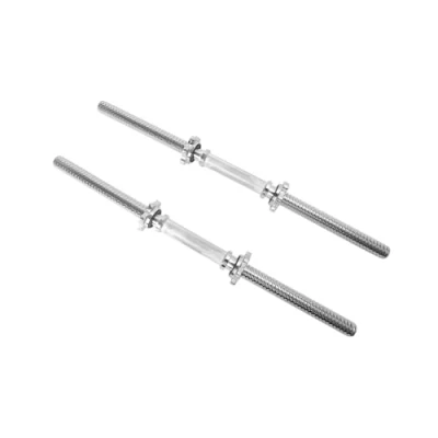 Image of Threaded Dumbbell Chrome Handles 1 Inch Pair, 24&quot; Adjustable Bar Handles, Fits Standard Weight Plates with Diameter, for Gym Workouts, Exercise, Weightlifting, Sold in Pair