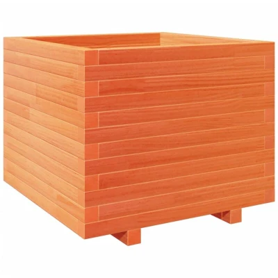 Image of vidaXL Garden Planter Wax Brown 60x60x49.5 cm Solid Wood Pine