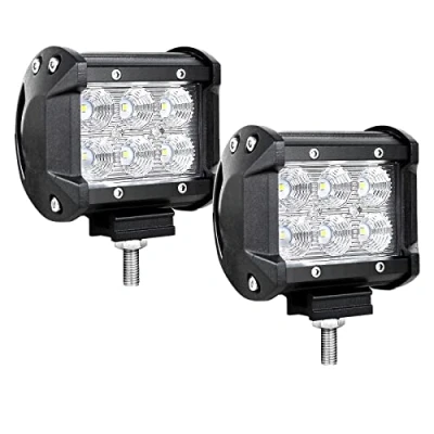 Image of Willpower 2PCS 4 Inch 18W Led Work Light Bar Flood Beam 12V 24V Pods 1800lm Offroad Driving Lights Fog Lamps for Tractor Truck Boat Car 4X4 ATV UTV SUV