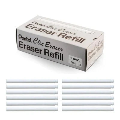 Image of Pentel Clic Eraser Refill (Pack of 24), White