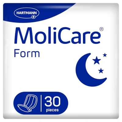 Image of MoliCare Form Night Anatomically Shaped Incontinence Pads for Women and Men with Moderate Urine Stool Incontinence, to be Used Fixpants, Pack of 30