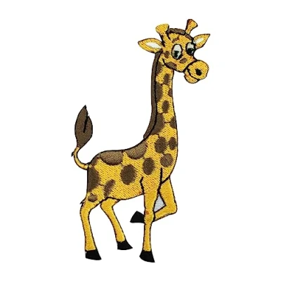 Image of Giraffe Patch, Kids Rhymes Embroidered Iron on Sew Patch Badge for Clothes etc.9x4cm