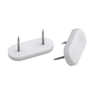 Image of Metafranc 644716 45 x 20 mm Nail White Pack of 4 Twist Proof Suitable for Outdoor Use Furniture Set Hard Sensitive Floors/Plastic Gliders