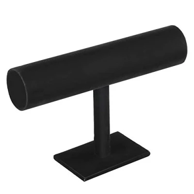 Image of Black Flannelette Bracelet Chain Watch T Bar Rack Jewelry Hard Display Stand Holder Organizer