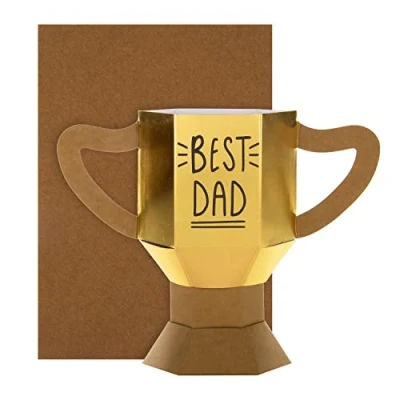 Image of Hallmark 3D Birthday Card for Dad &#039;Best Dad&#039; Trophy Design