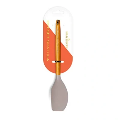 Image of Silk Route Home&#039;s Acacia Wood &amp; Silicone Offset Spatula