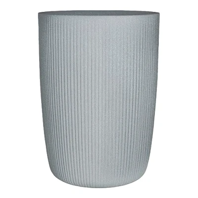 Image of Scheurich Linetto High 54 Round Tall Planter Stony Black Made with Recycled Plastic 10 Year Guarantee Outdoor Use
