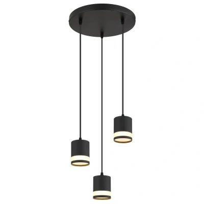 Image of Lucero Cluster Pendant Ceiling Light Matt Black 3x GX53 3000K