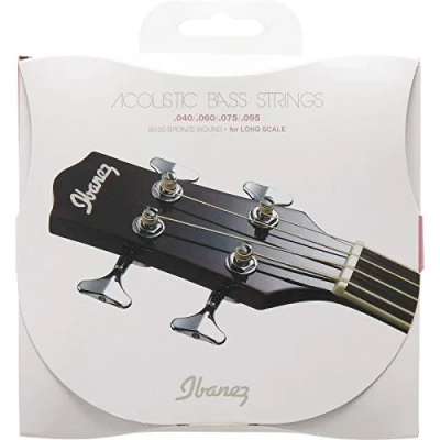 Image of Ibanez IABS4C Bronze Wound 80/20 Acoustic Bass Guitar String Set Light Gauge, gold