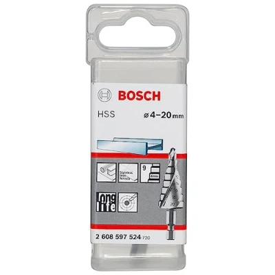 Image of Bosch Accessories 2608597524 4/6/8/10/12/14/16/18/20 mm HSS Step with 1/4 Inch Hex Drill Bits