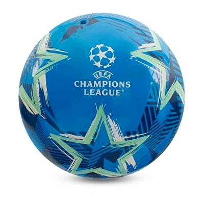 Image of Hy Pro Officially Licensed UEFA Champions League Play Ball, 9 Inch, Flyaway, Merchandise, Collectible For Kids and Adults, Great Football Gift Idea, Blue