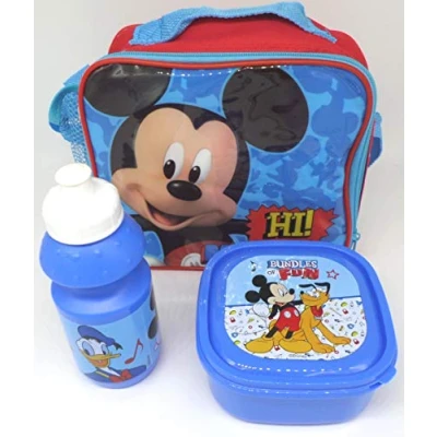 Image of TLD Disney Mickey Mouse Lunch Bag + Bottle Sandwich Box Gift Bundle