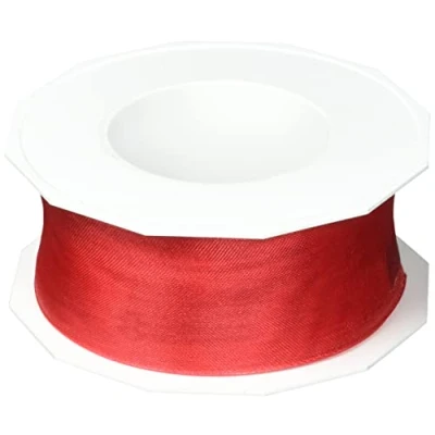 Image of C.E. Pattberg Präsent 40 mm 25 m Wired Organza Ribbon 4 Seasons, Red