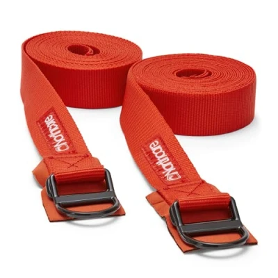 Image of Northcore Surfing and Watersports Accessories D Ring 5M Roof Rack Straps Tie Downs Red No mechanical parts
