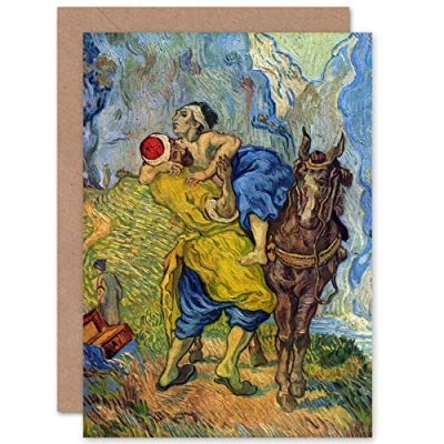 Image of Artery8 Vincent Van Gogh Good Samaritan Fine Art Greeting Card Plus Envelope Blank Inside