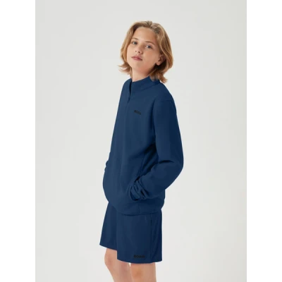 Image of Björn Borg HALF ZIP Unisex Fleece jumper for kids, Size: 6 7y, Blue wing teal