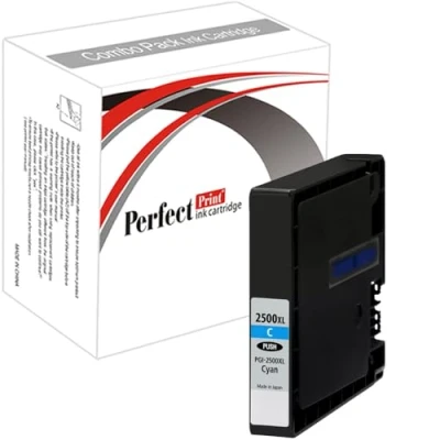 Image of PerfectPrint Compatible Ink Cartridge Replacement for Canon MAXIFY iB4050 iB4150 MB5050 MB5150 MB5155 MB5350 MB5450 MB5455 PGI 2500XL (Cyan)
