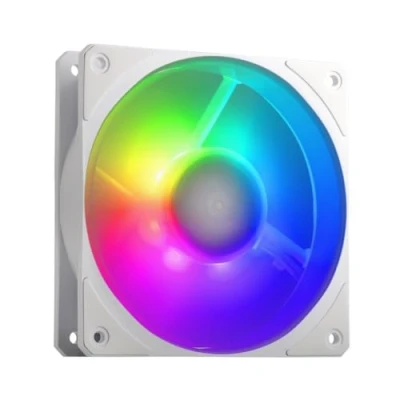 Image of Cooler Master Mobius 120P ARGB Radiator Fan White Edition Ring Blade Design (PWM), Loop Dynamic Bearing System (max. 75.2 CFM, 3.63 mmH2O, 30 dBA), Chamfered Air Focus Frame Addressable Gen 2 RGB