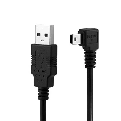 Image of JSER Mini USB B Type 5Pin Male Left Angled 90 Degree to 2.0 Data Cable with Ferrite 3.0m