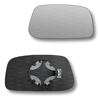 Image of Less4spares Replacement Wing Mirror Glass Right Compatible with Citroen C8 2002 2014 CLIP ON Driver Off side Heated Convex