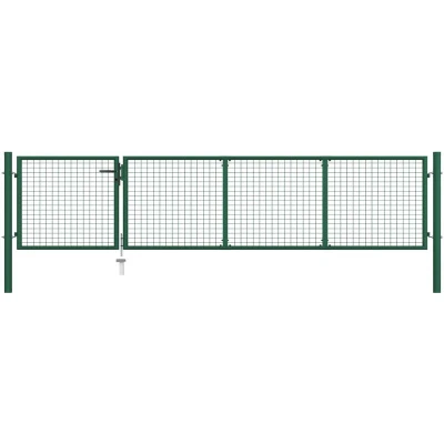 Image of vidaXL Garden Gate Steel 350x75 cm Green