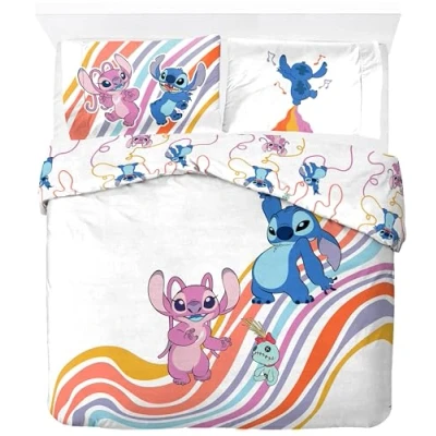 Image of Jay Franco Disney Lilo &amp; Stitch 100% Cotton Double Duvet Cover Set Includes 50 x 70cm Pillowcase
