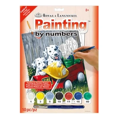 Image of Royal &amp; Langnickel Painting by Numbers A4 Size Fire Waggin&#039; Designed Set