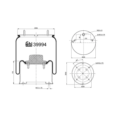 Image of 550031217 Boot, air suspension FEBI BILSTEIN 39994