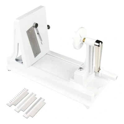 Image of Benriner Professional Japanese Horizontal Turning Slicer with Three Interchangeable Blades, White BN 7W, ABS Plastic, 11.4 x 27.3 17.1 cm