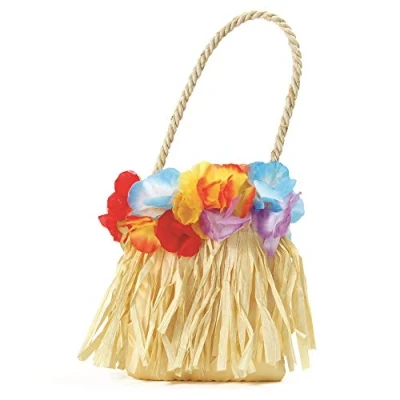 Image of Multicolor Hawaiian Flower Handbag (Pack of 1) Perfect Accessory for Luau, Themed Events, Summer Parties, &amp; Gift, Ztn61011 (Fdw)