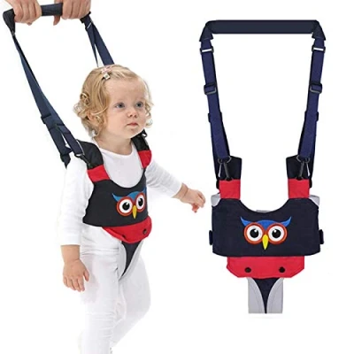 Image of Baby Walking Harness, IULONEE Toddler Assistant Learning Helper Adjustable Safe Stand Hand Held Belt Safety Harness for Infant (Blue)