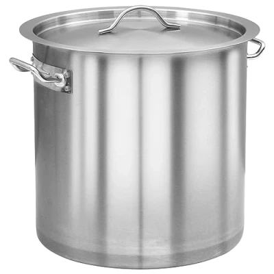 Image of &#039;vidaXL 27 L Stainless Steel Stock Pot, Professional Quality Kitchenware, Suitable for Induction and Gas Stove, Ideal Home Catering Use, Silver