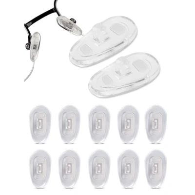 Image of 6 Pairs 15 mm Tear Drop Screw in Nose Pads