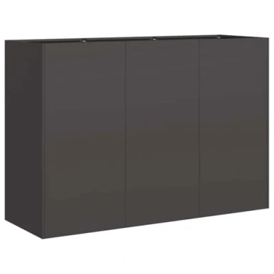 Image of vidaXL Planter Black 120x40x80cm Cold rolled Steel Outdoor Plant Box, Garden Pot Stand