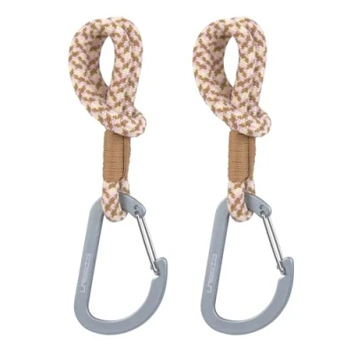 Image of LÄSSIG Stroller Hooks for Bags Hanging Shopping Bag 2 Pieces/Stroller Cord Camel/Vanilla/Lavender